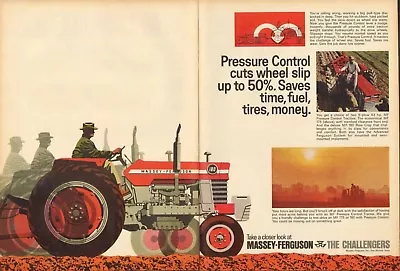 1968 3 Page Print Ad Of Massey Ferguson MF 175 & 180 Farm Tractor • $9.99