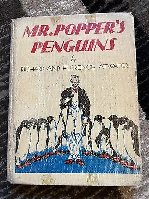 Vintage Mr Popper's Penguins Hardcover Book Copyright 1938 13th Printing • $9