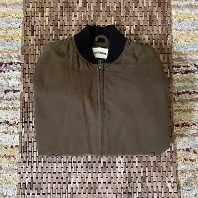 Huckberry Buck Mason Oil Cloth Bomber Jacket Full Zip Brown Black Men’s Medium M • $179.95