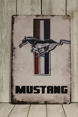 Ford Mustang Tin Sign Metal Poster Vintage Rustic Look Garage Muscle Car Show XZ • $10.97