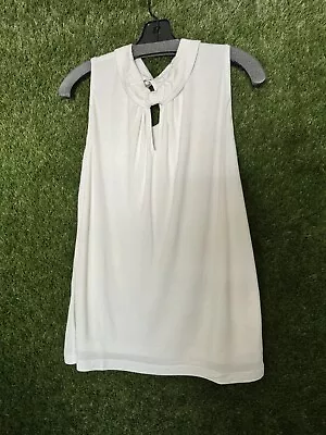 Cabi Womens Sleeveless White Lines Top Sz Small NWT • $40