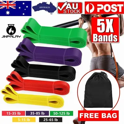 $29.95 • Buy Heavy Duty Resistance Bands Set 5 Loop For Gym Exercise Pull Up Fitness Workout