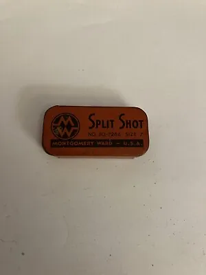 Montgomery Ward Split Shot Tin #60–7727 Vintage Fishing Sliding Tin • $12.44