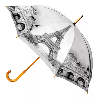 Clifton Women's Walking 103cm Wood Handle Windproof Umbrella Sun Shade Paris • $45