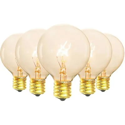 G50 Globe Patio Light Bulbs Box Of 25 Clear Incandescent Transparent C9 E17 7W • $27.99