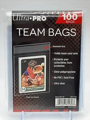 Ultra Pro TEAM Bags 1 Pack Of 100 Resealable Team Bags • $5.75