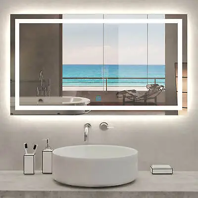 Large Bathroom Wall Mirror With LED LightsDemister | Touch Sensor | Rectangular • £269.99