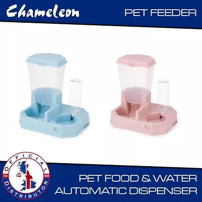 Pet Food Water Dispenser Automatic Dog Cat Rabbit Feeder Bottle Bowl Dish • £12.37