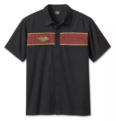 96632-23VM Harley Davidson 120th Anniversary Mechanic Shirt Black Multiple Sizes • $44.99