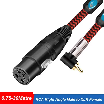 XLR Female To RCA Gold Phono Plug Cable Lead Adaptor Adapter Lead 0.75-30 Metres • £11.15