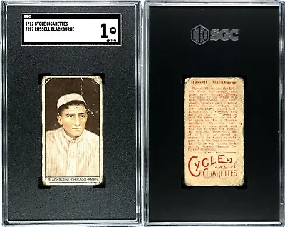 1912 T207 Russell Lena Blackburne Chicago White Sox SGC 1 *RARE RED CYCLE BACK* • $179.99