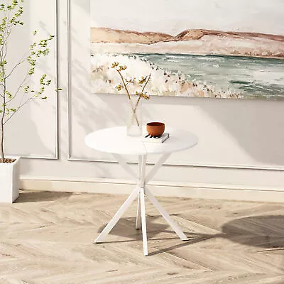 31.5'' Modern Round Dining Table With Crossed LegsWhite Occasional Table • $117.90