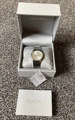 Womens Calvin Klein Swiss Made Silver Whirl Watch K8A23146 New RRP £219.00 • £81