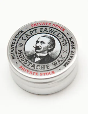 £10 • Buy Captain Fawcett's Private Stock Moustache Wax Medium Hold 15ml Tin