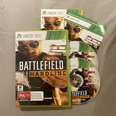 Battlefield Hardline Xbox 360 Game + Manual *FREE SHIPPING* FPS Xbox Games PAL • $8.94