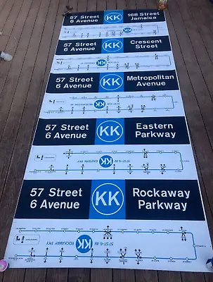 1960s New York Subway IND/BMT Destination/Route Rollsign Sign KK Route  Mylar • $249