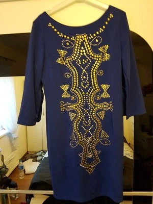 £8 • Buy Eva&Lola Royal Blue Fab Dress Size L 14 Very Smart
