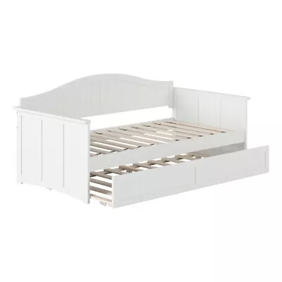 AFI Nantucket Mid-Century Solid Wood Twin Daybed With Trundle In White • $537.60