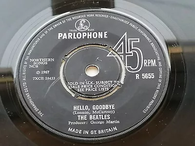 The Beatles  Original Hello Goodbye Mega Rare Crossover Label Font • £74.99