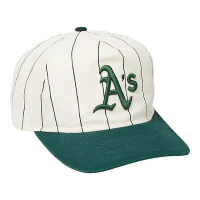 New Era Oakland Athletics Retro Pinstripe The Golfer Snapback Hat Cap Green • $34.94