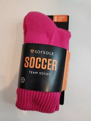 Sof Sole Youth Performance Soccer Socks  Pink Size S 13C-4Y (10-4.5) (2 Pair) • $7.99