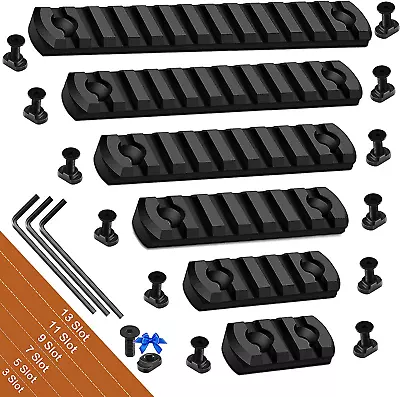 6 Pack Lock Picatinny Rail Aluminum 3/5/7/9/11/13 Slot Set M-Lok Picatinny Rail • $17.90