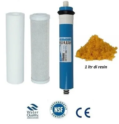 L3 4 Stage Reverse Osmosis Pre Filters RO & DI Resin Replacement Membrane • £37.99