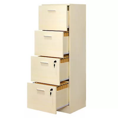 Wood File Cabinet With 4 Drawers Lateral Filing Cabinet Stand Office Organizer • $111.57