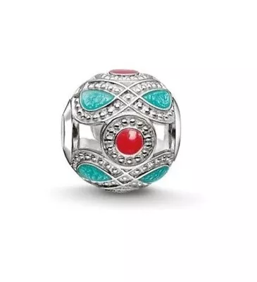 NEW Thomas Sabo Karma Bead K0210 Turquoise And Red Ethnic Sterling Silver • $89