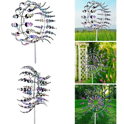 Wind Powered Spinner Garden Metal Windmill Kinetic Spinner Spring Garden Decor • £12.15