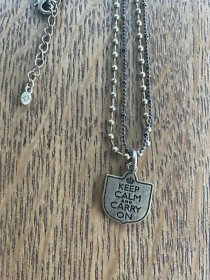 KARMA Keep Calm & Carry On Limited Edition Double Necklace & Pendant • £3.99