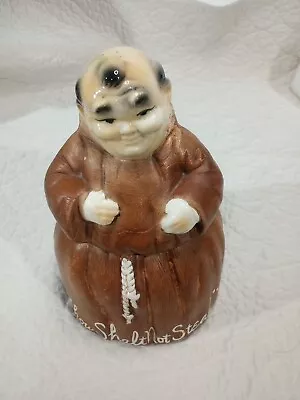 Vintage Monk Ceramic Cookie Jar William H HIrsch Thou Shall Not Steal 1958 • $79.95