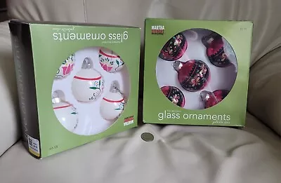 Martha STEWART Set Of Two Boxes Of Glass Ornaments 10 Ornaments For Christmas • $24.50