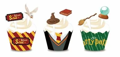 12 Harry Potter Cupcake Toppers+12 Wrappers Birthday Party Decoration • $9.45