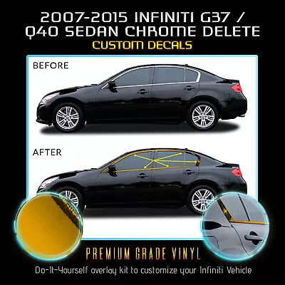 For 2007-2015 Infiniti G35 G37 Q40 Sedan Window Chrome Delete Kit Chrome Mirror • $55.26