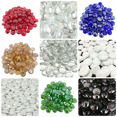 Glass Pebbles Stones Gems Vase Nuggets Marbles VARIOUS COLOURS 25 Or 50 • £5.29