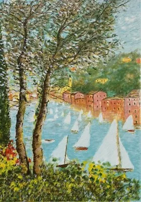 Painting Paesaggio For A Window A Portofino Michele Cascella 87x65 Serigraph • $451.33