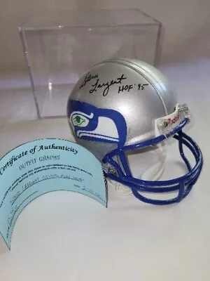 Steve Largent Signed Mini Helmet Seattle Seahawks HOF '95 With Case Acrylic  • $82.65