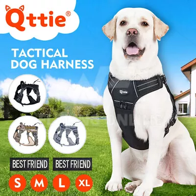 Qttie Tactical No-pull Dog Harness K9 Pet Vest Adjustable Soft Padded Reflective • $43.56