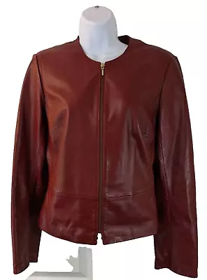 V S By Vakko Women's Lamb Leather Jacket Red Size S • $40