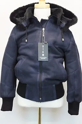 £75.20 • Buy Navy 100% Genuine Sheepskin Shearling Leather Boys Kids Children Jacket Coat