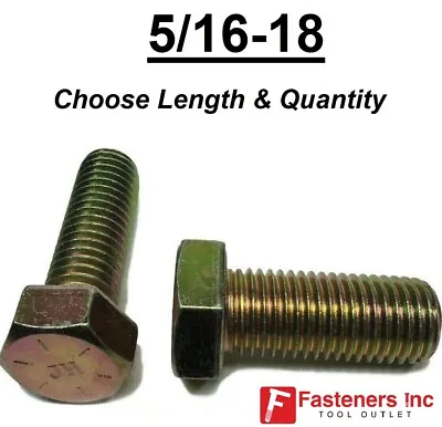 5/16-18 Grade 8 Hardened Hex Cap Screw Bolt Yellow Zinc (All Sizes & Qtys) 5/16  • $128.31