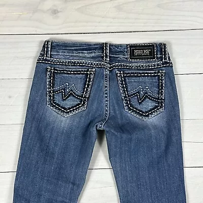 Miss Me Jeans Women's Size 29x34 Sunny Boot Bootcut Embroidered Blue Denim • $29.99