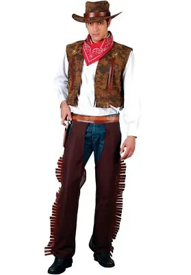 £17.49 • Buy Mens Western Cowboy Costume Wild West Adult Fancy Dress Outfit