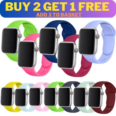 For Apple Watch SILICONE IWatch Strap Band Series 7 6 SE 5 4 3 38 40 42 44 Sport • £3.19