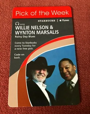 NEW Willie Nelson & Wynton Marsalis Starbucks/iTunes Card For  Rainy Day Blues   • $16.97