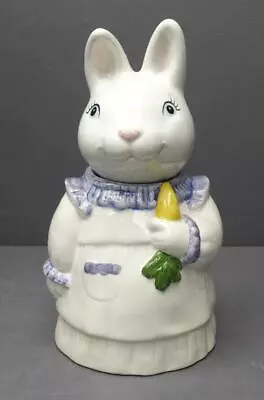 Metlox Pottery 13  Ceramic White Mrs. Rabbit Easter Bunny Cookie Jar USA • $69.99