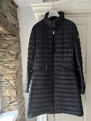 Authentic MONCLER Sable Long Coat Dark Blue Size 3 • £580