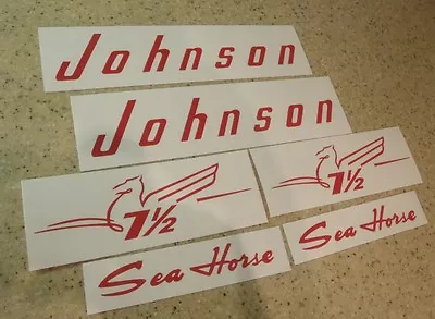 Johnson Vintage Outboard Motor 7-1/2 HP Decal Kit FREE SHIP + Free Fish Decal! • $15