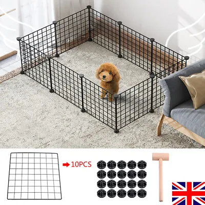 £16.99 • Buy 10 Panels Pet Dog Play Pen Puppy Rabbit Playpen Detachable Cage Fence Kennel UK